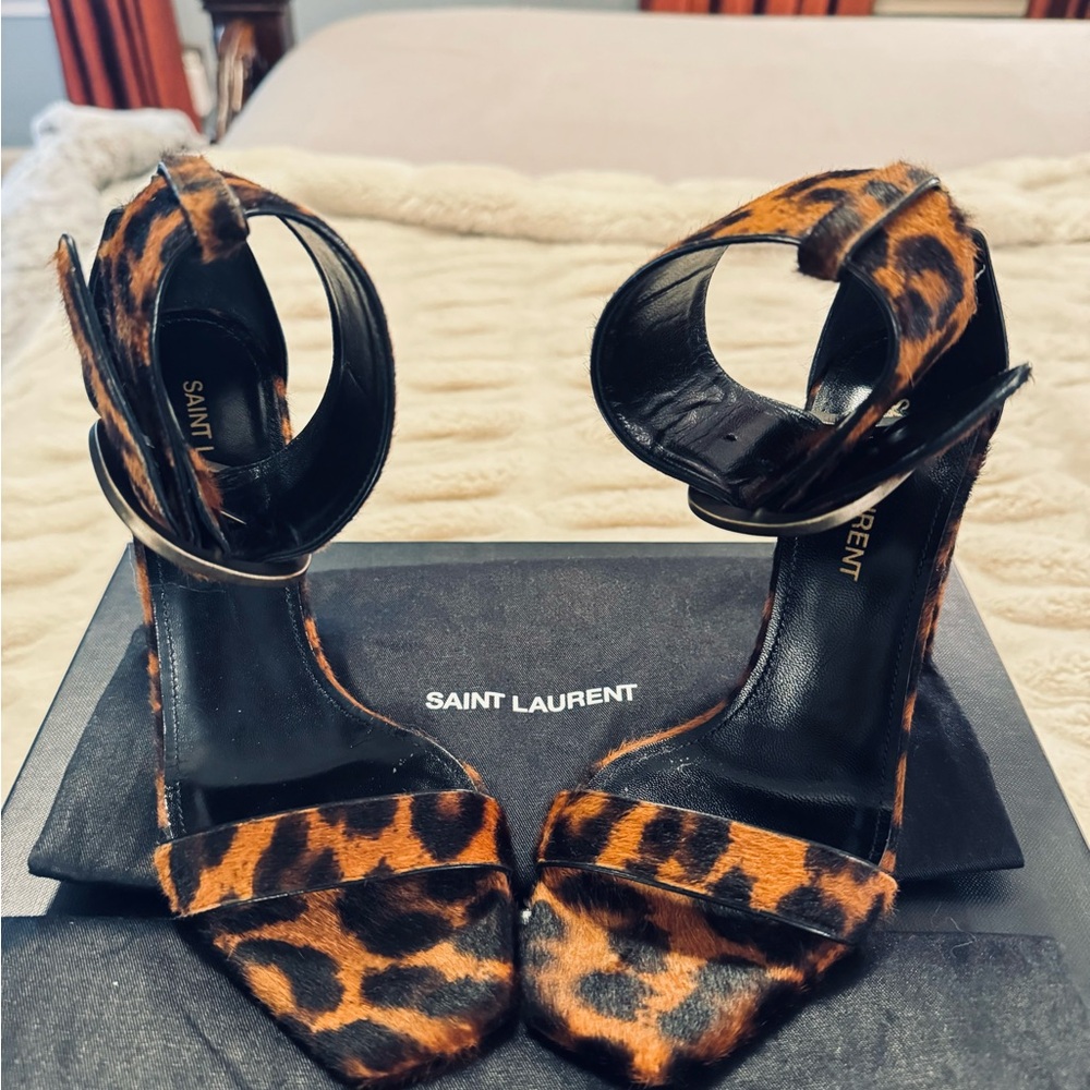 SAINT LAURENT PONYHAIR SANDALS